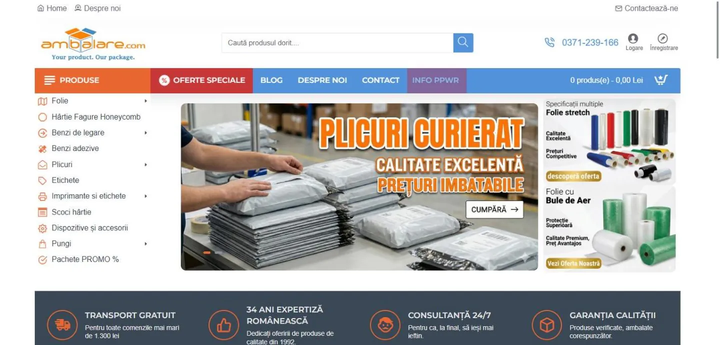 Ambalare.com: Materiale de ambalare pentru firme