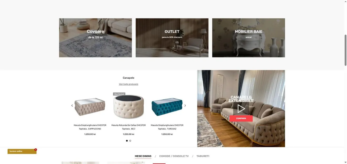 Mobilierul arătat în casă, nu doar pe fundal alb