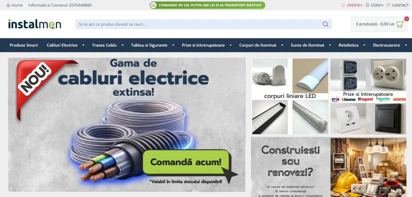 Instalmen: Materiale electrice și iluminat LED