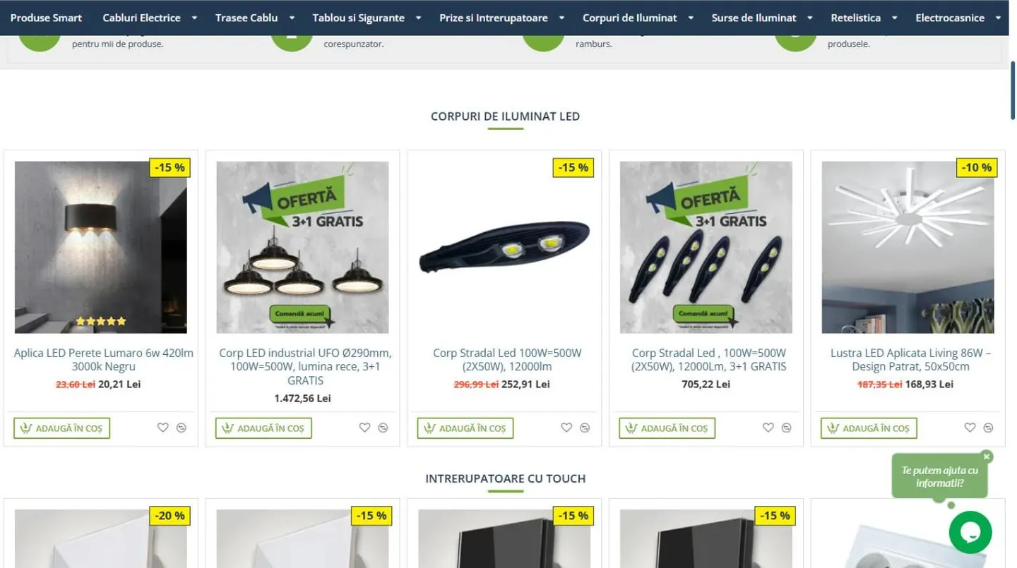 Homepage organizat pe campanii