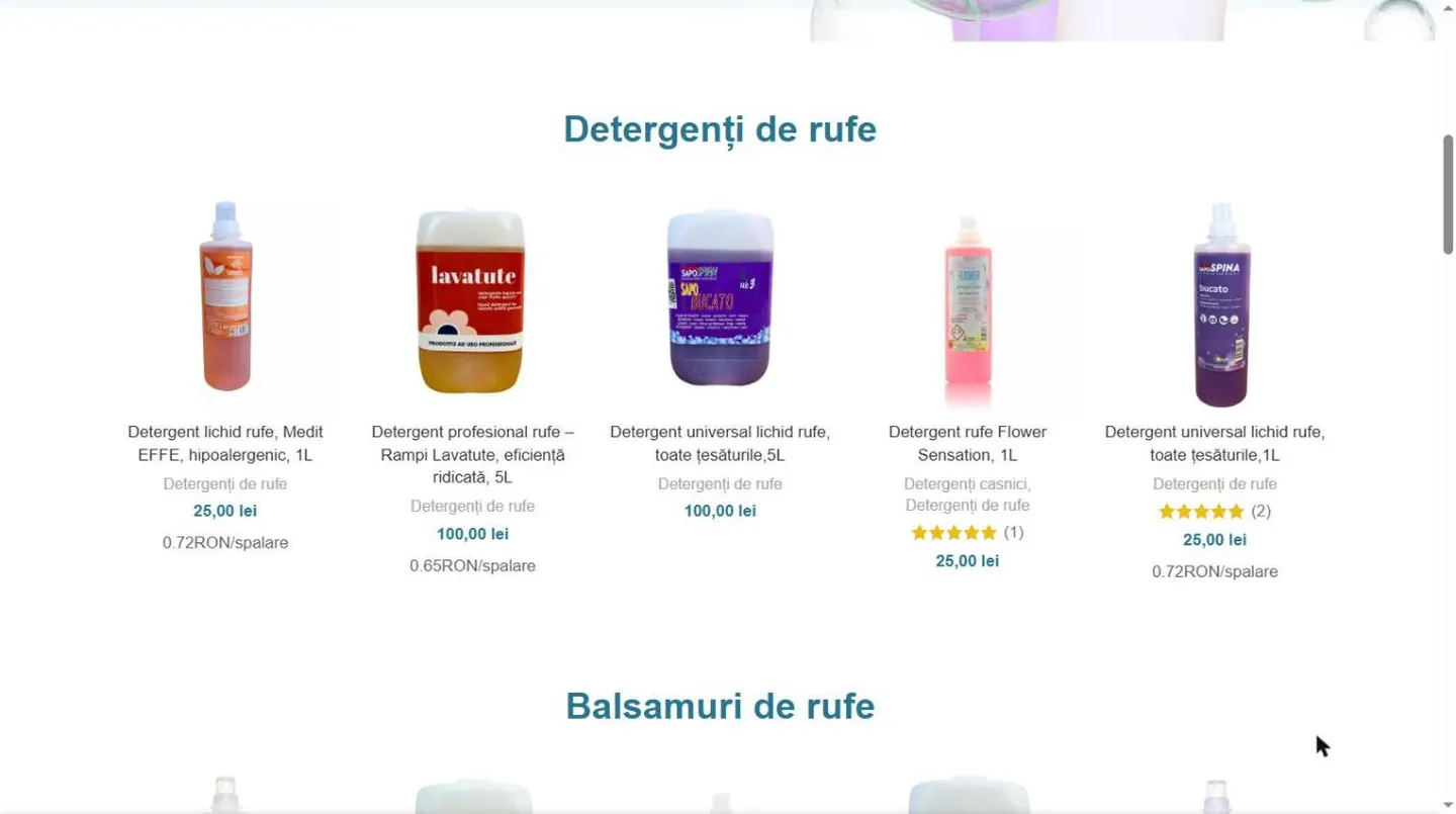 Lista de produse din vechiul magazin