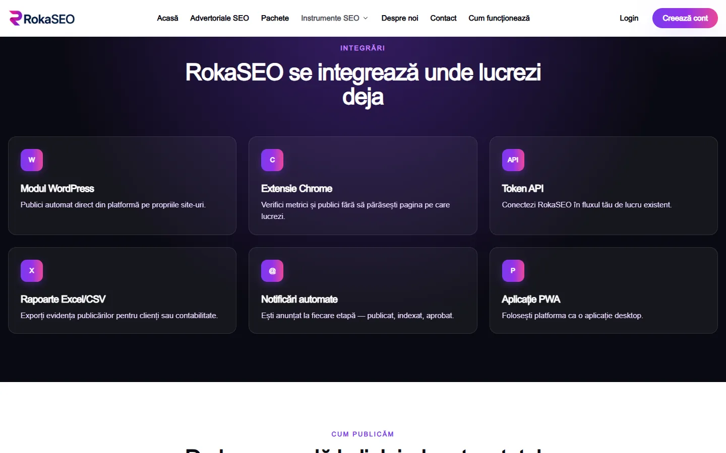 Integrări: WordPress, Chrome, API